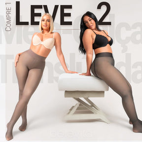 Super Oferta - Meia-Calça de Lã Translúcida - Pague 1 e Leve 2 - CUPOM PELUCIA20